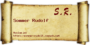 Sommer Rudolf névjegykártya